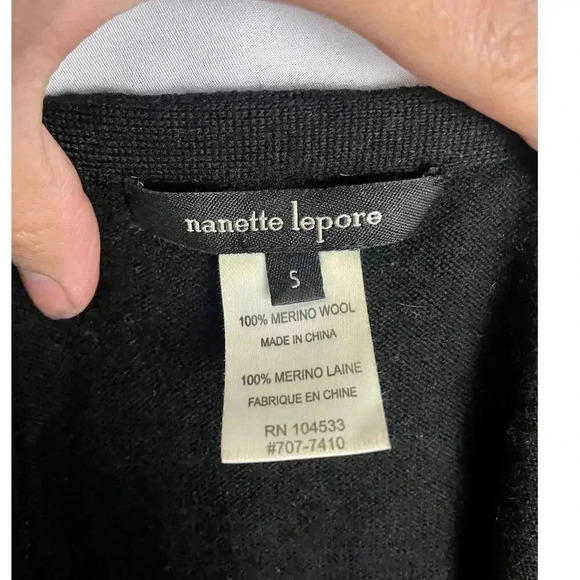 Nanette Lepore Kartika Mini Dress Sz S 100% Merino Wool Sequins Shoulder Classic - Picture 3 of 10